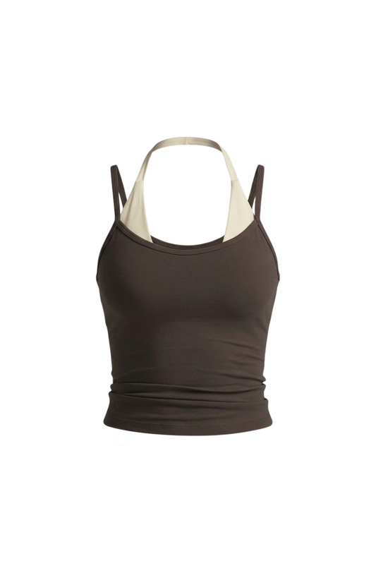 Alba Two-colour Tanktop - Choco cream
