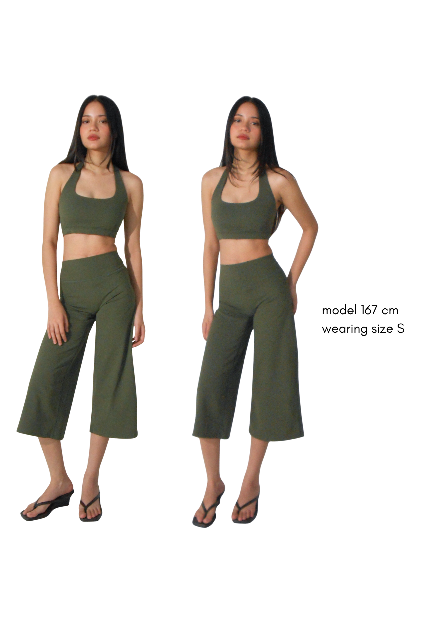 Suki Halter Sportsbra - Olive green