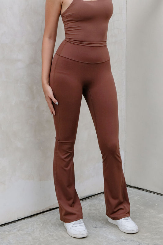 Alana flare legging - Choco